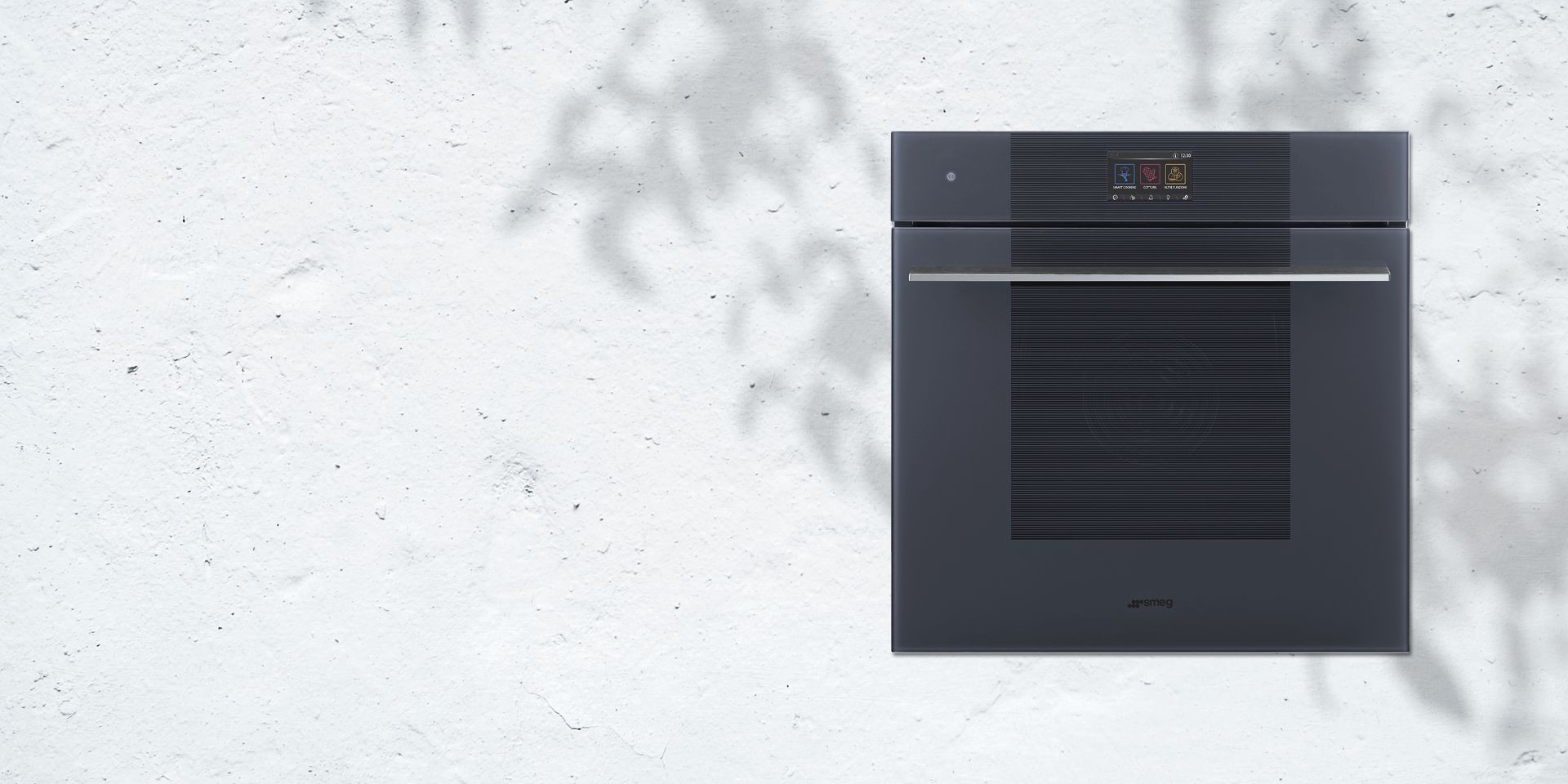 Linea aesthetic built-in oven against a light textured wall background
