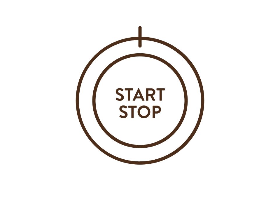 Start/stop button icon for milk frother control.