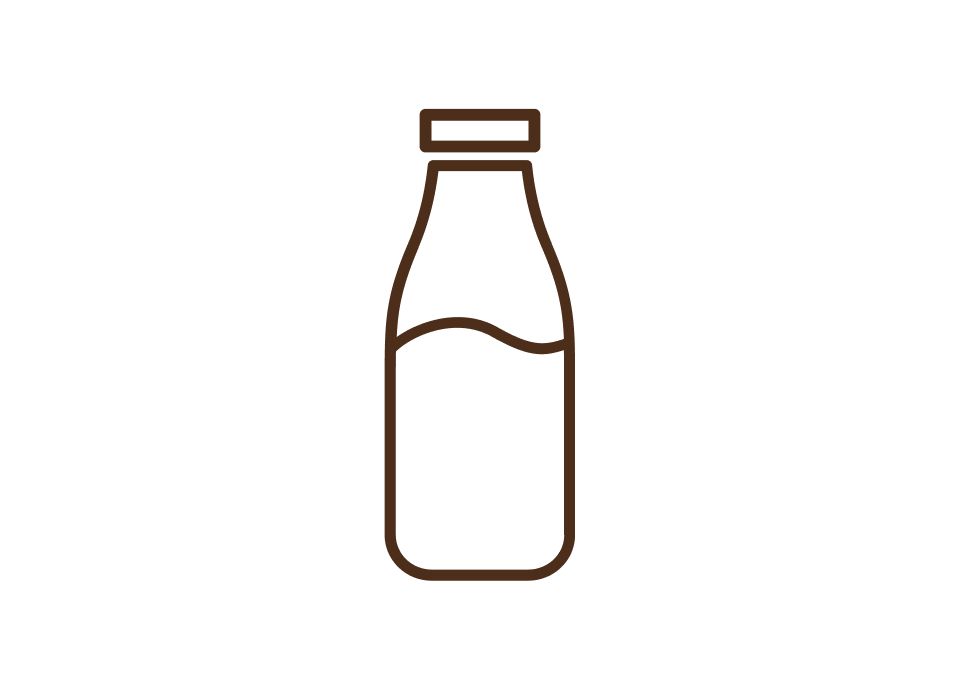 Stylized milk bottle icon representing milk ingredient or function.